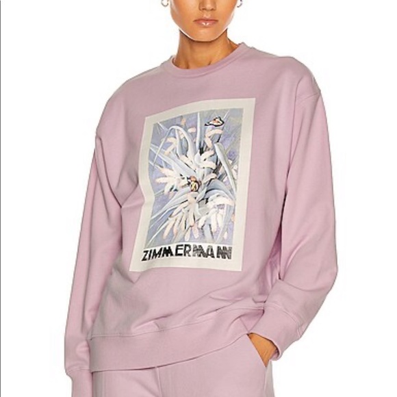 Zimmermann purple sweatshirt top Botanical Collection 1 - Picture 1 of 6